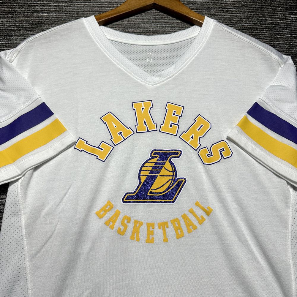 NBA Lakers T Shirt Juniors S White V Neck
